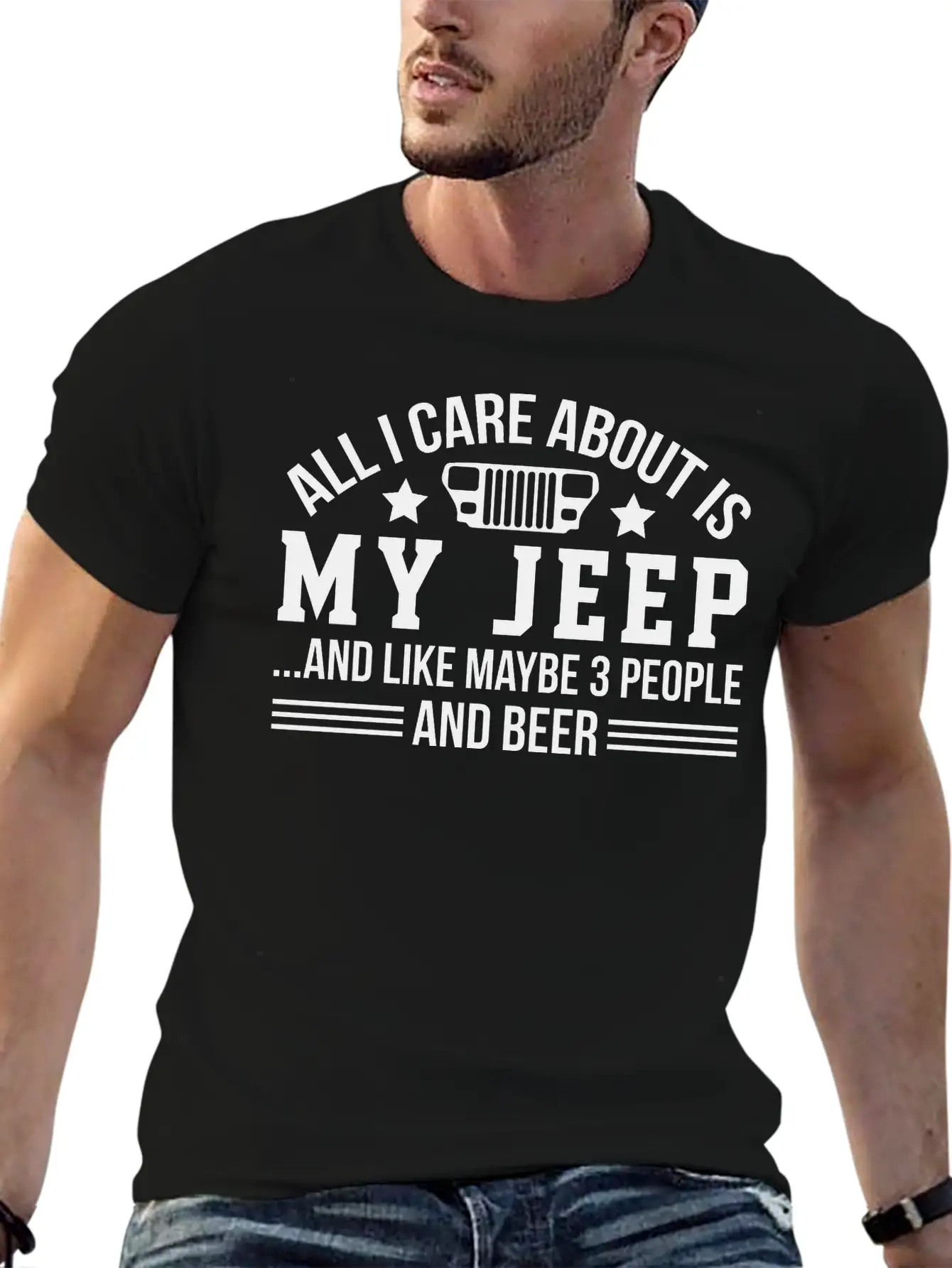 My Jeep And Beer Stylish Everyday T-Shirt – Unisex Basic Cotton Tee