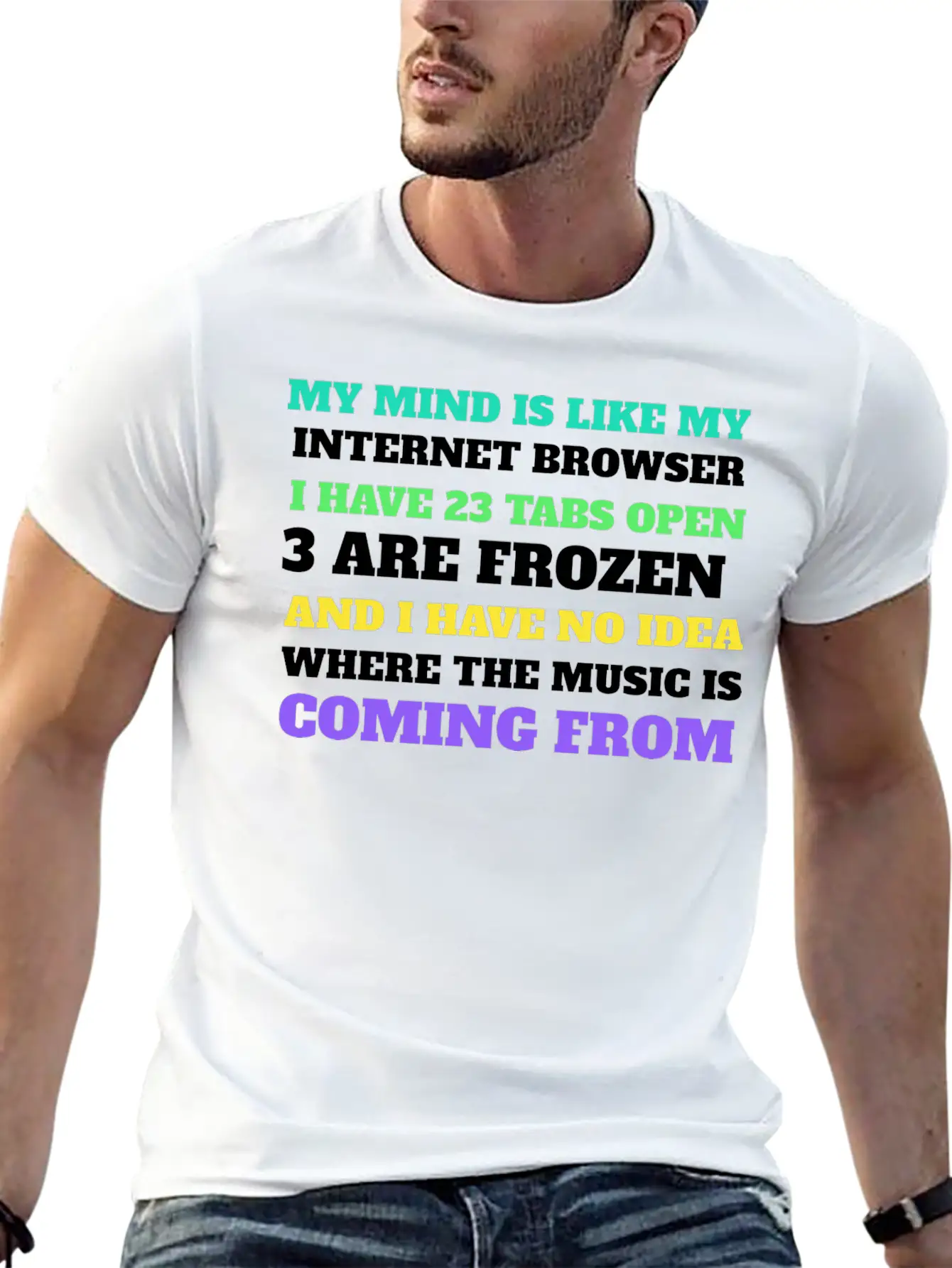 My Mind Is Like My Internet Browser Unisex Casual T-Shirt – Clean Design For Daily Comfort