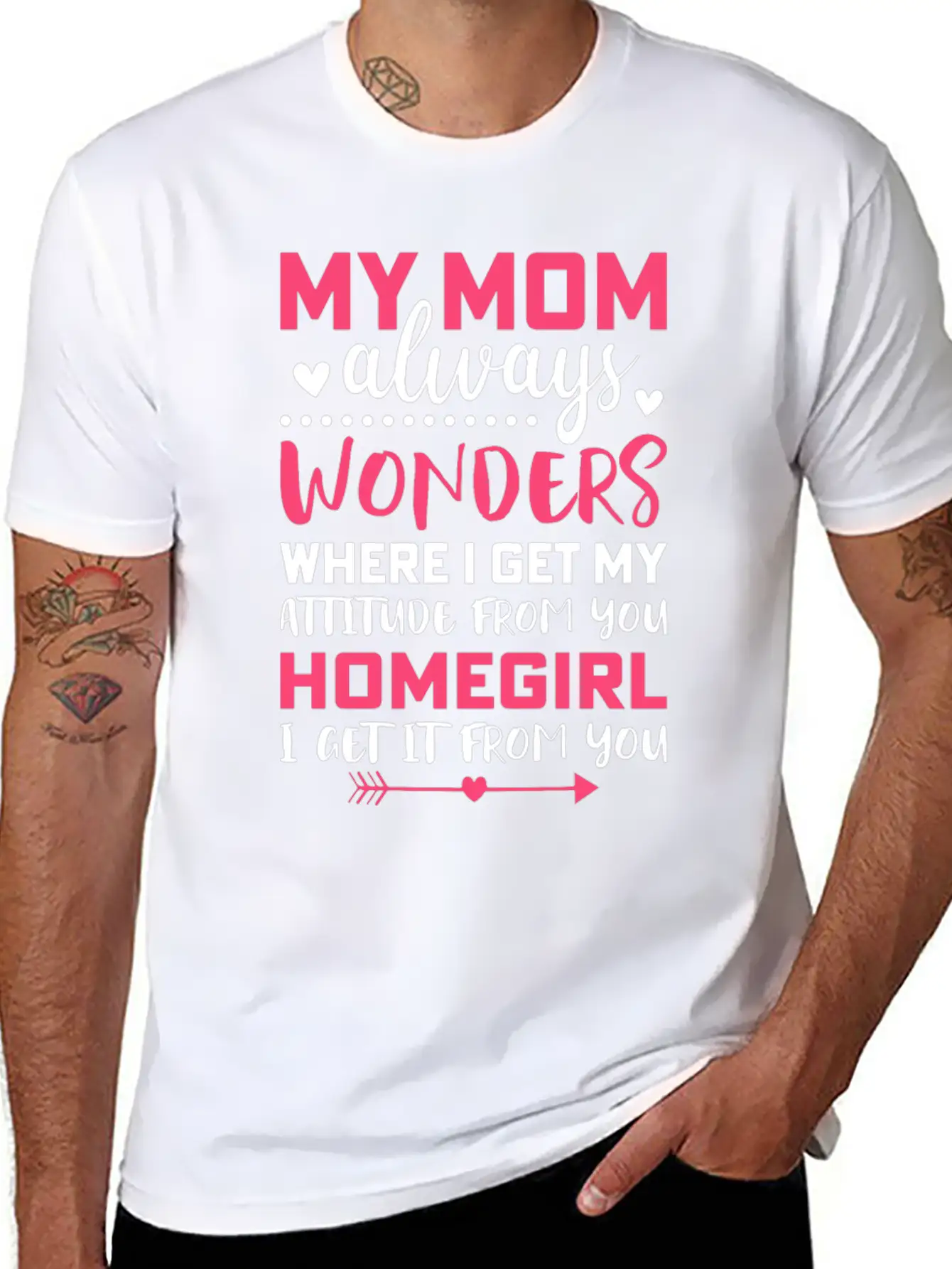 My Mom Always Wonders Where I Get My Attitude From Unisex Short Sleeve Soft Cotton T-Shirt – Casual Everyday Wear