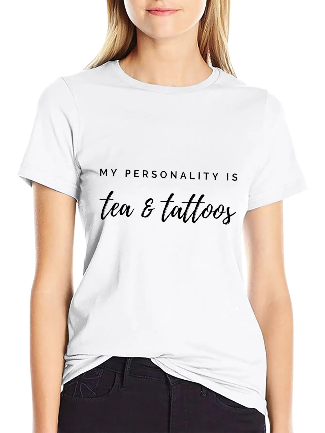 My Personality Is Tea & Tattoos Classic Fit Graphic Tee For Daily Comfort – Unisex Cotton Shirt