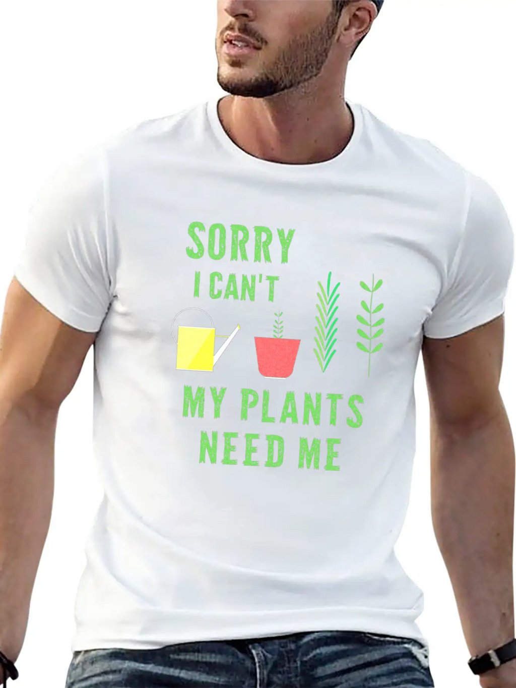 My Plants Need Me Garden Slogan Natural Breathable Soft Cotton T-Shirt – Timeless Casual Look