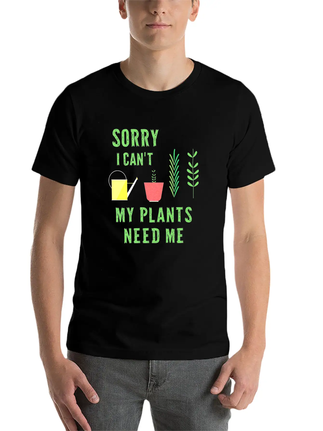 My Plants Need Me Garden Slogan Natural Breathable Soft Cotton T-Shirt – Timeless Casual Look