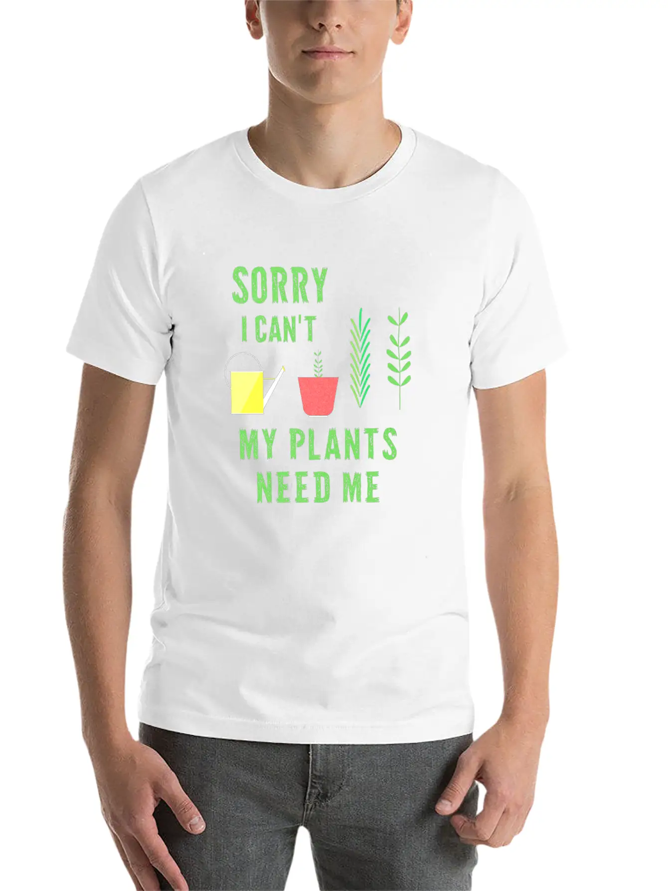 My Plants Need Me Garden Slogan Natural Breathable Soft Cotton T-Shirt – Timeless Casual Look