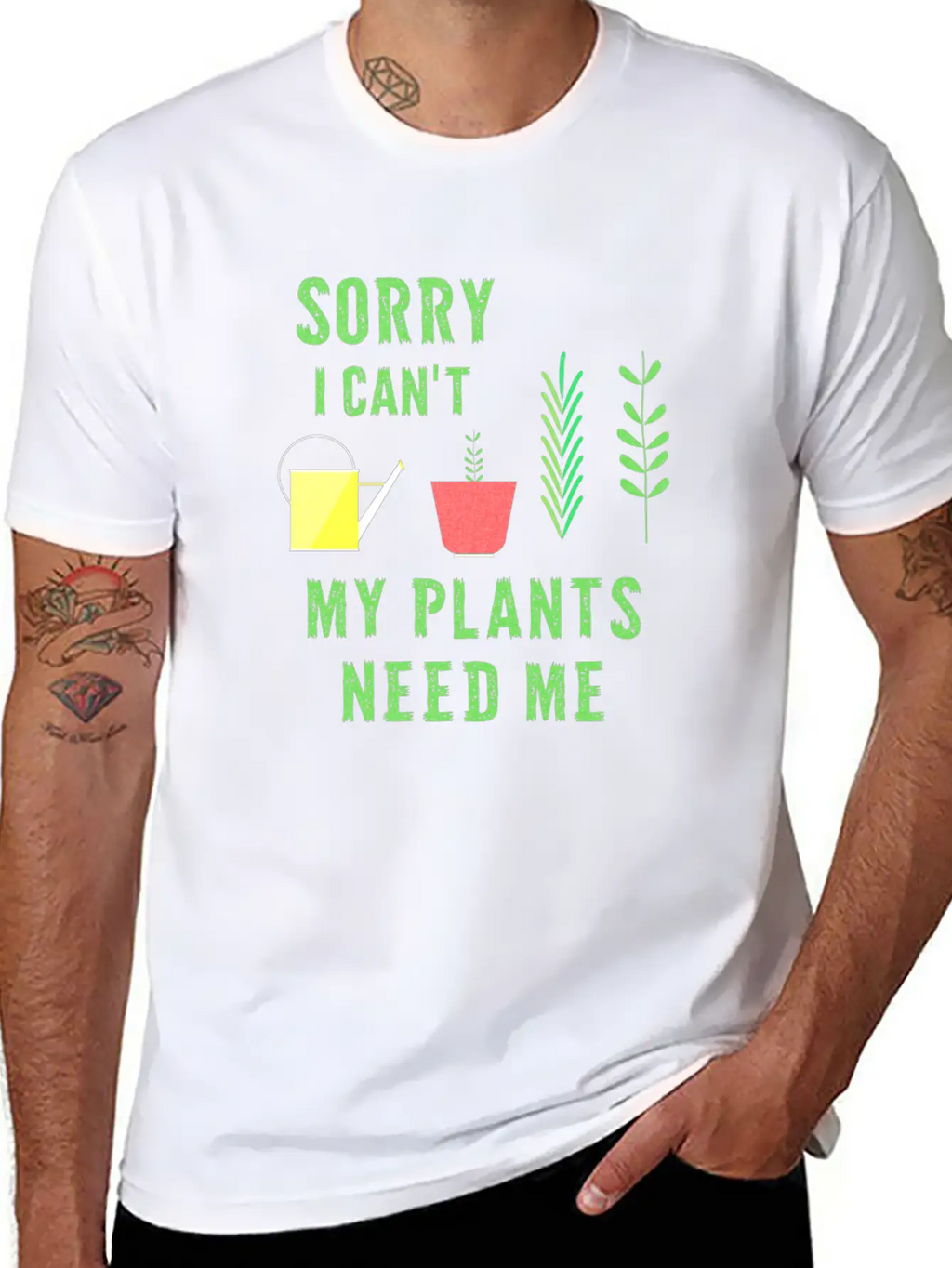 My Plants Need Me Garden Slogan Natural Breathable Soft Cotton T-Shirt – Timeless Casual Look