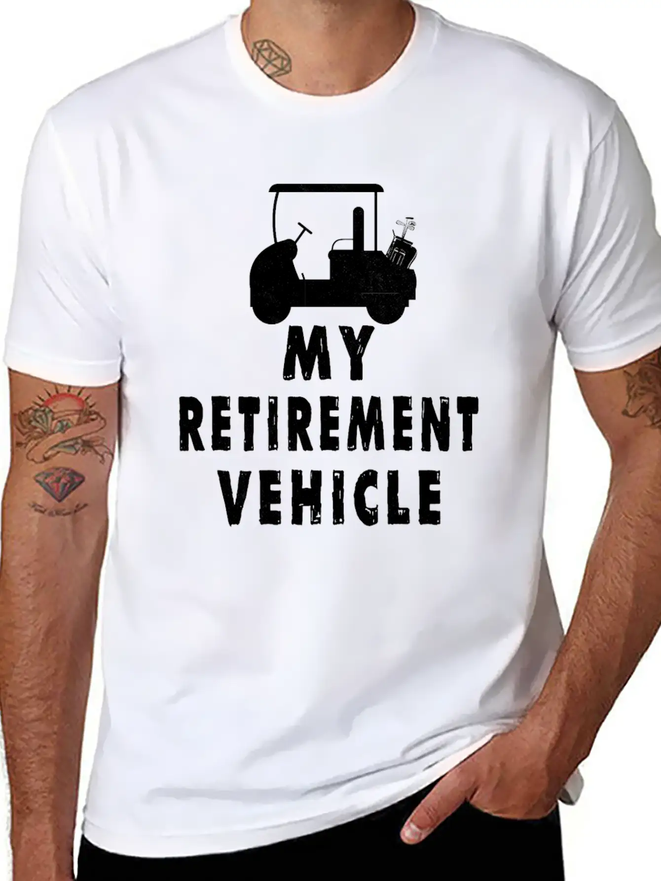 My Retirement Vehicle Golf Cart Golfer Golfing Unisex Short Sleeve Soft Cotton T-Shirt – Casual Everyday Wear