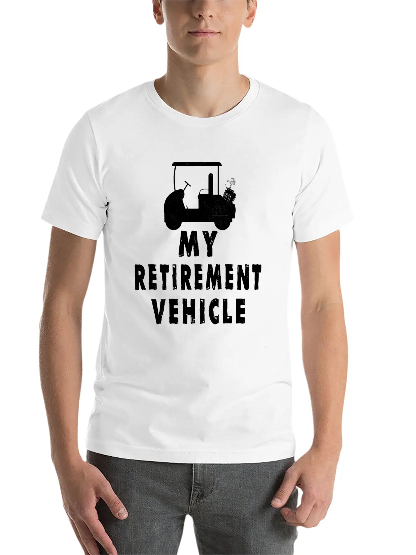 My Retirement Vehicle Golf Cart Golfer Golfing Unisex Short Sleeve Soft Cotton T-Shirt – Casual Everyday Wear