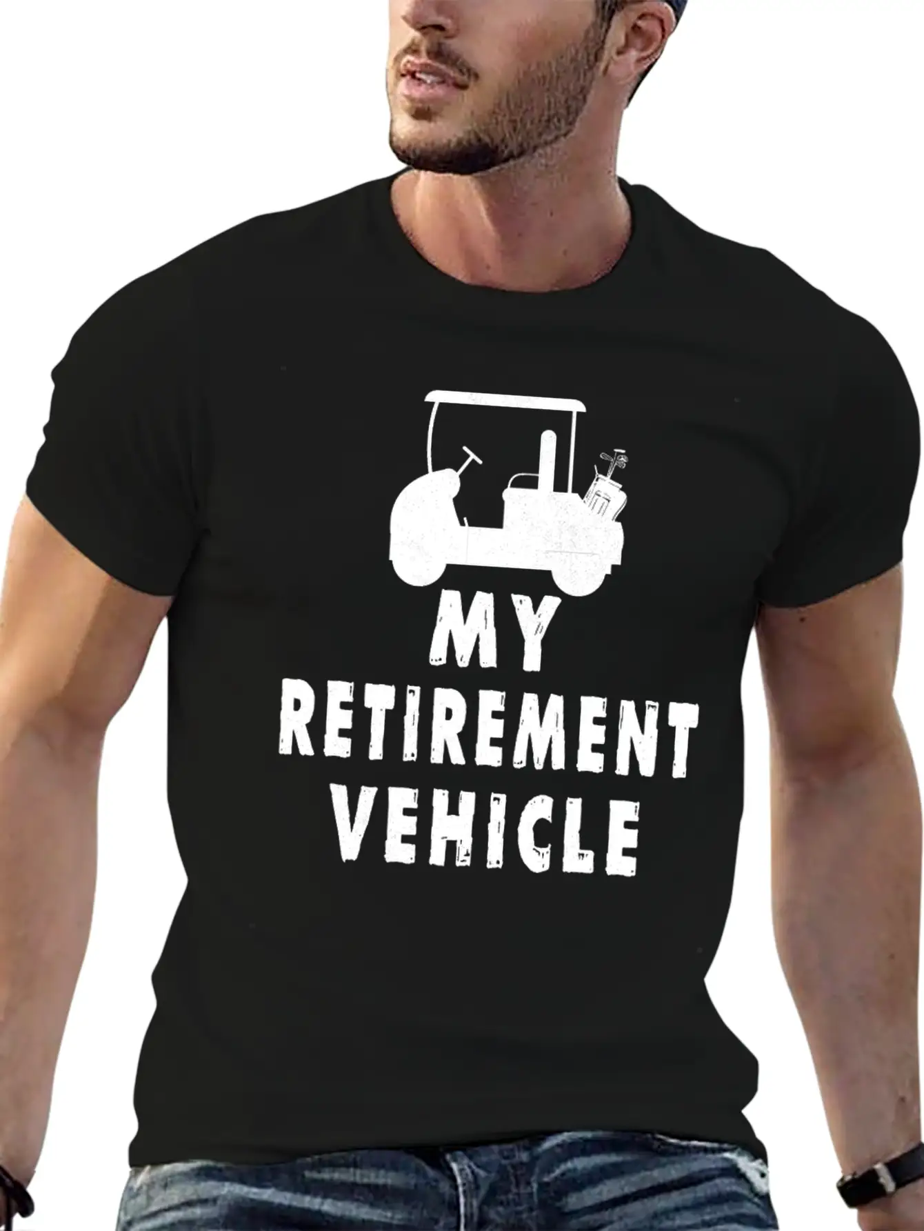 My Retirement Vehicle Golf Cart Golfer Golfing Unisex Short Sleeve Soft Cotton T-Shirt – Casual Everyday Wear