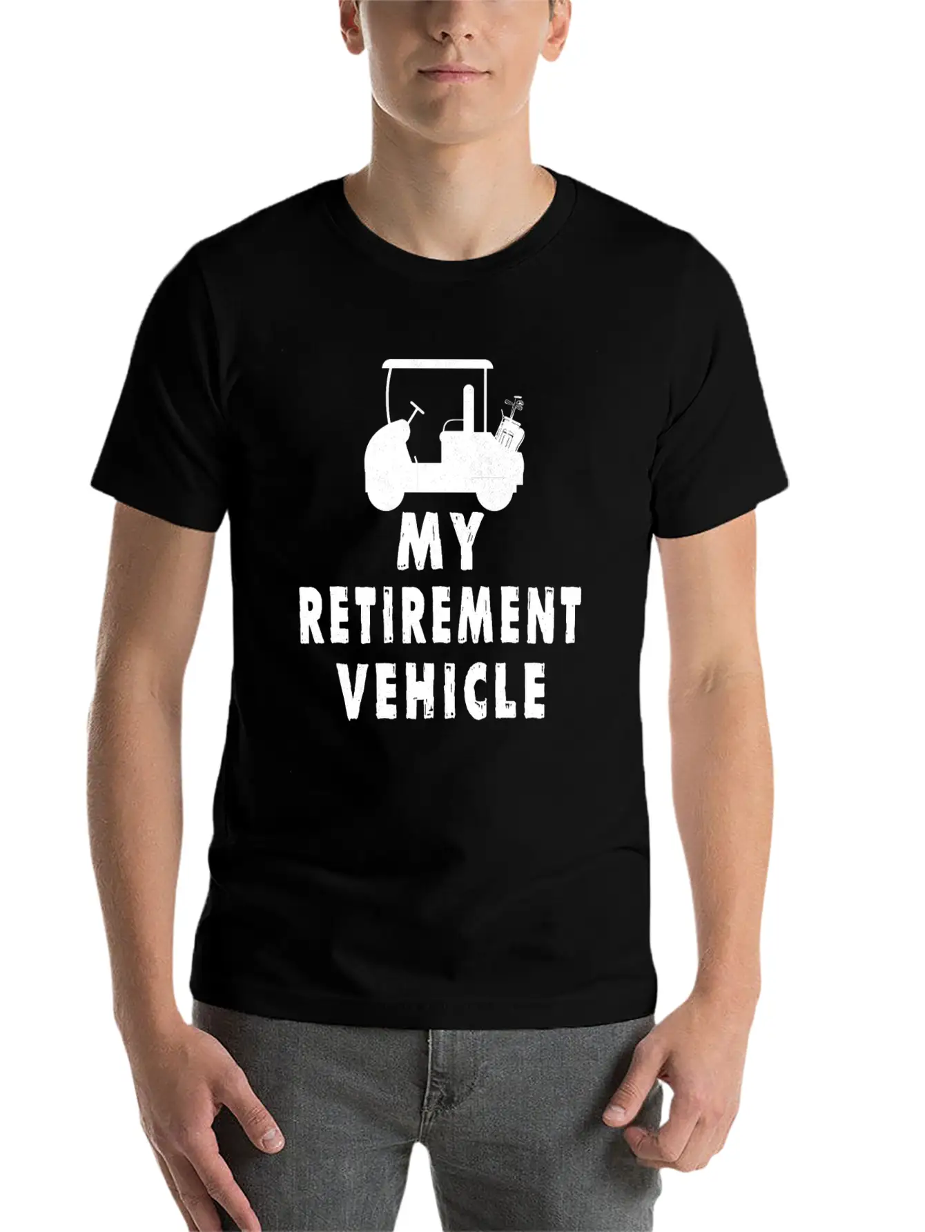 My Retirement Vehicle Golf Cart Golfer Golfing Unisex Short Sleeve Soft Cotton T-Shirt – Casual Everyday Wear