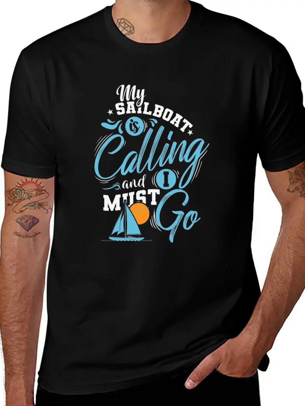 My Sailboat Is Calling I Must Go Sailing Breathable Soft Cotton T-Shirt – Timeless Casual Look