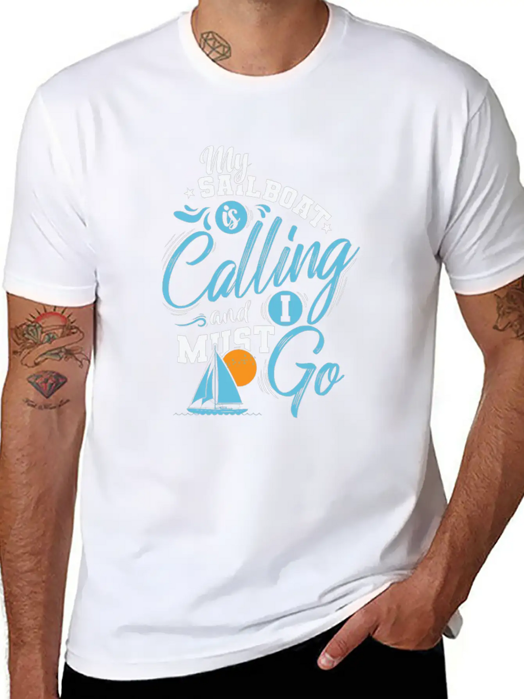 My Sailboat Is Calling I Must Go Sailing Breathable Soft Cotton T-Shirt – Timeless Casual Look