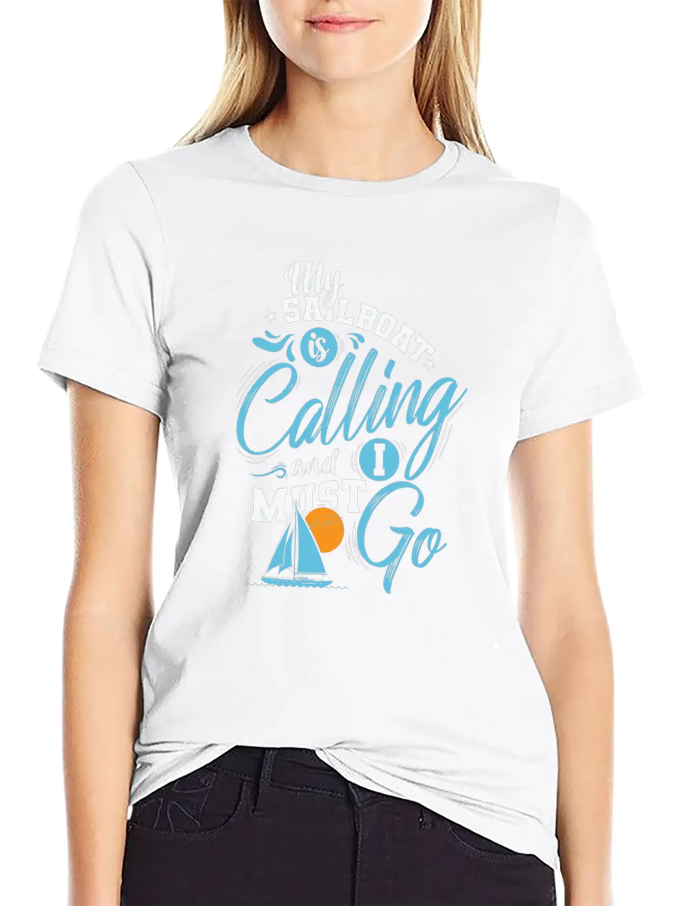 My Sailboat Is Calling I Must Go Sailing Breathable Soft Cotton T-Shirt – Timeless Casual Look