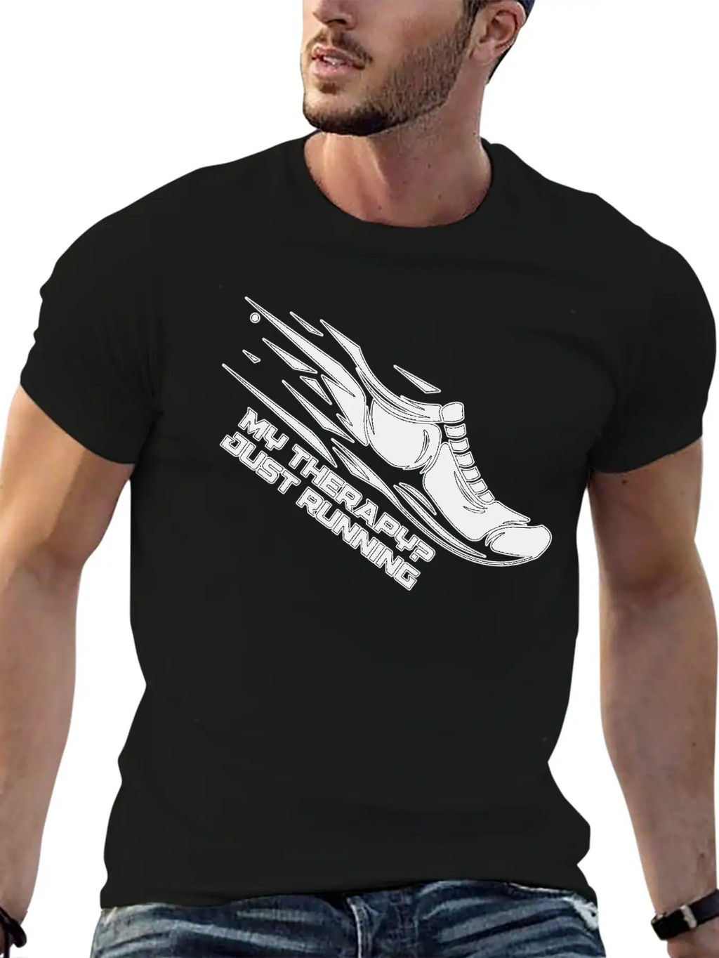 My Therapy? Just Running Unisex Short Sleeve Soft Cotton T-Shirt – Casual Everyday Wear