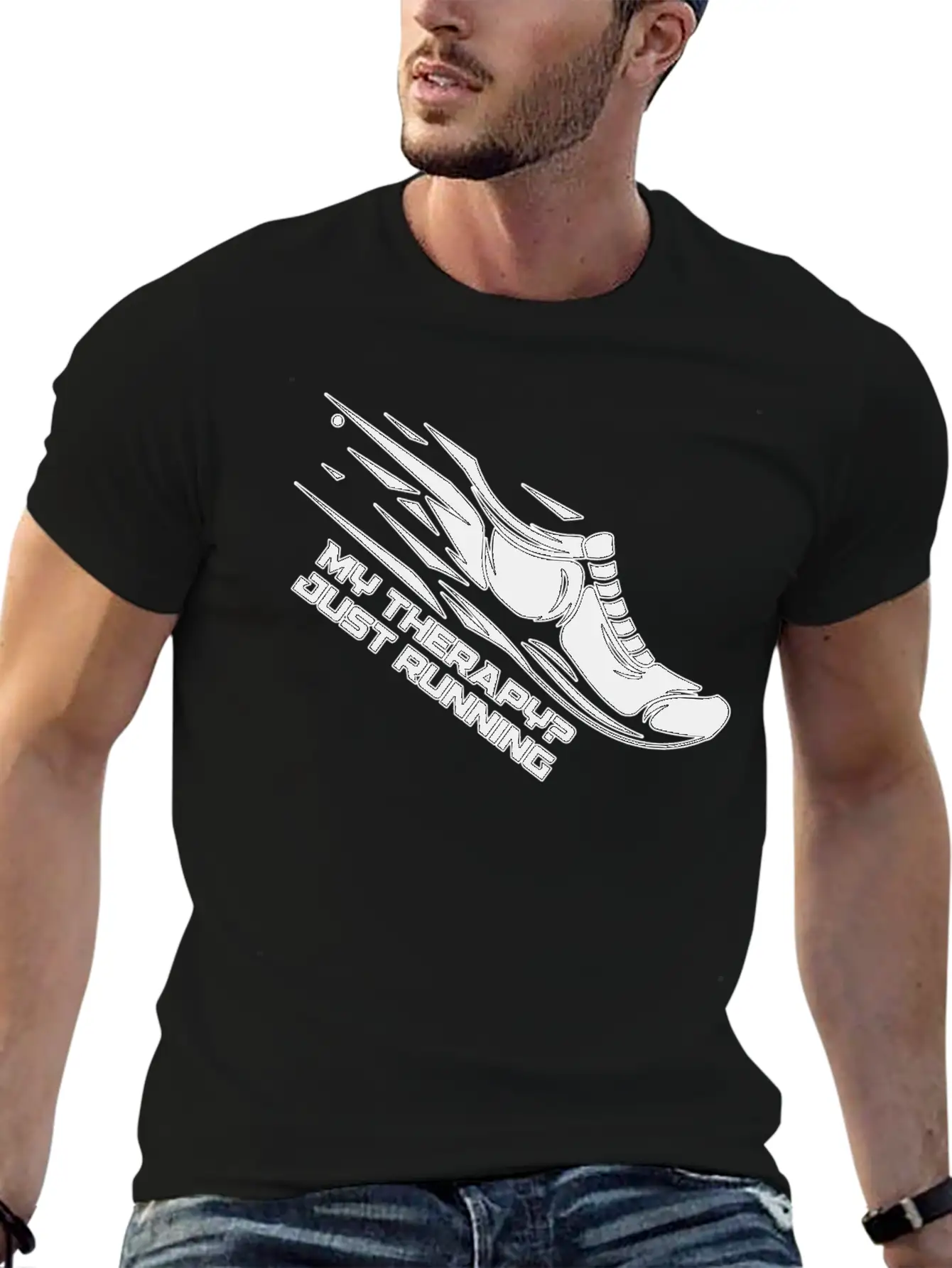 My Therapy? Just Running Unisex Short Sleeve Soft Cotton T-Shirt – Casual Everyday Wear