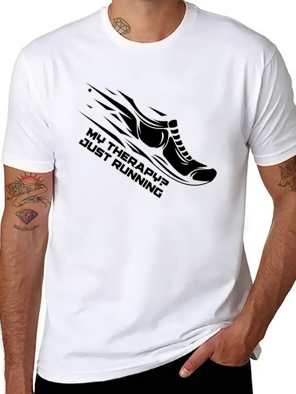 My Therapy? Just Running Unisex Short Sleeve Soft Cotton T-Shirt – Casual Everyday Wear