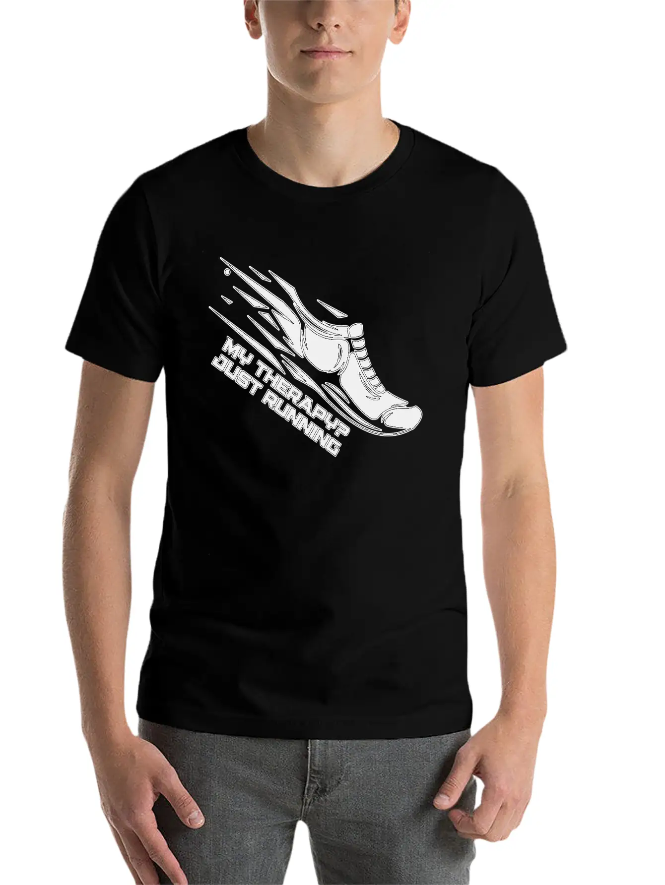 My Therapy? Just Running Unisex Short Sleeve Soft Cotton T-Shirt – Casual Everyday Wear