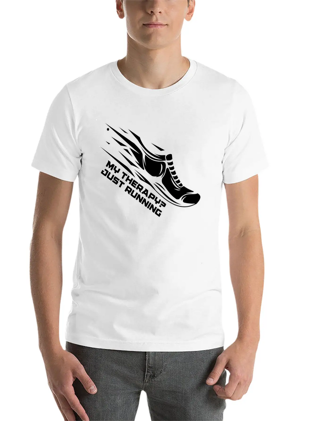 My Therapy? Just Running Unisex Short Sleeve Soft Cotton T-Shirt – Casual Everyday Wear
