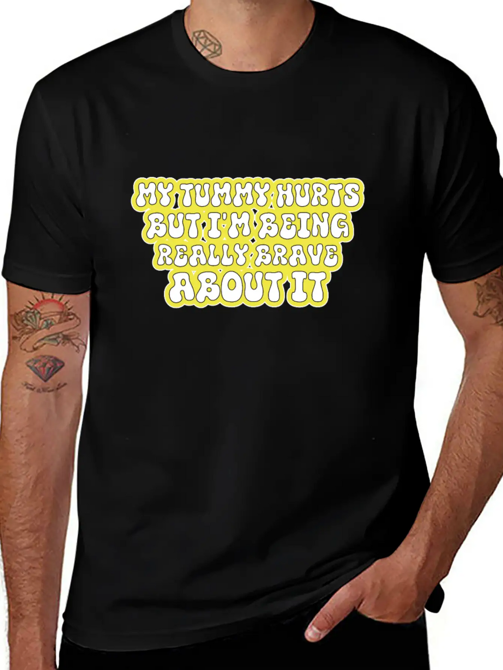 My Tummy Hurts But I'm Being Really Brave About It Unisex Casual T-Shirt – Clean Design For Daily Comfort