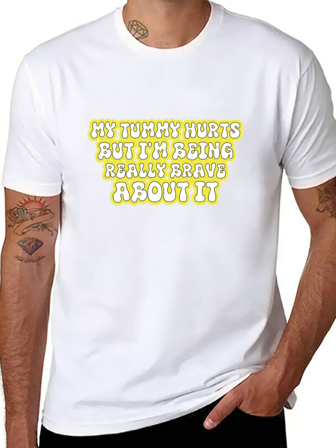 My Tummy Hurts But I'm Being Really Brave About It Unisex Casual T-Shirt – Clean Design For Daily Comfort