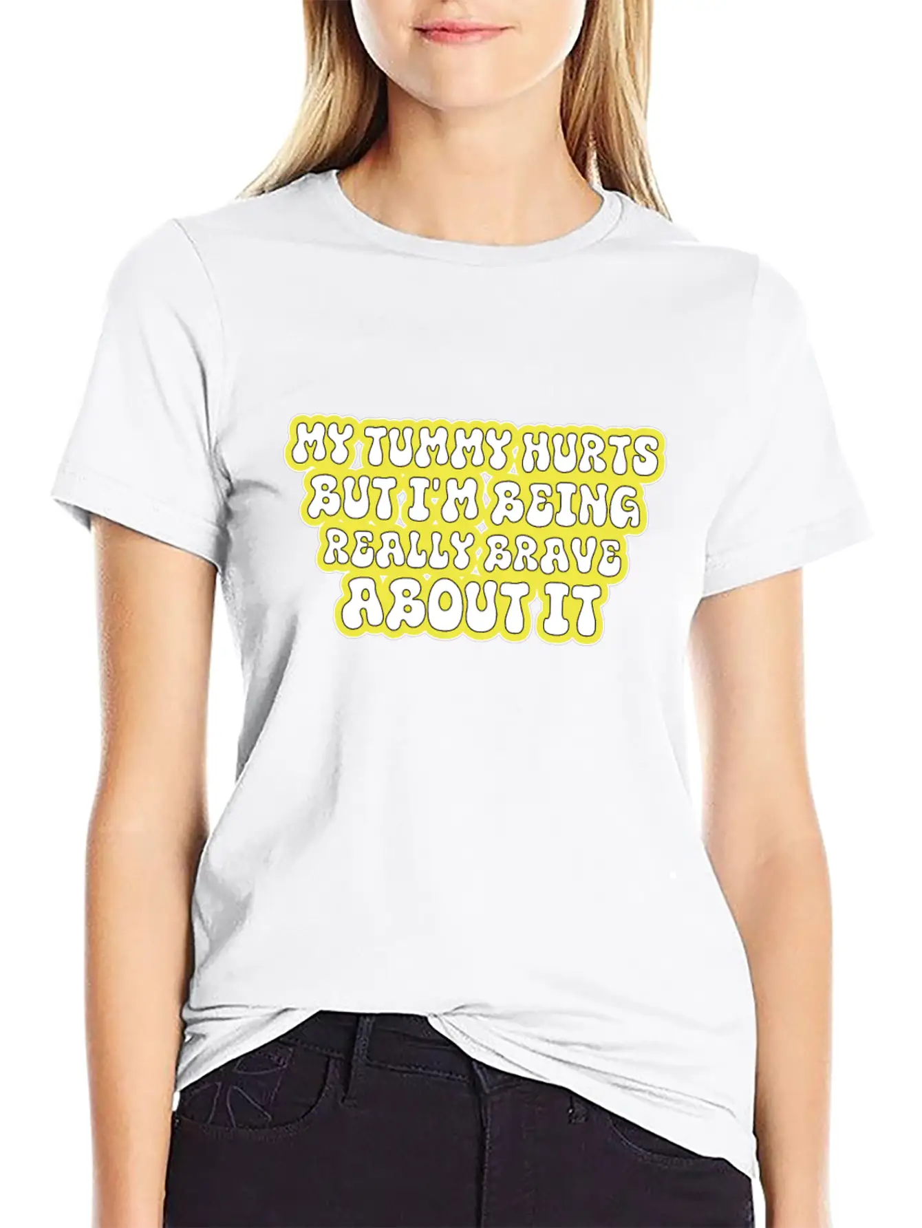 My Tummy Hurts But I'm Being Really Brave About It Unisex Casual T-Shirt – Clean Design For Daily Comfort