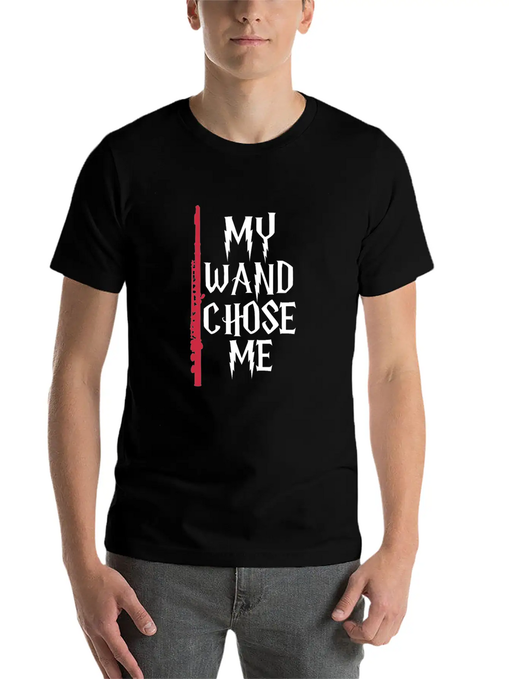 My Wand Chose Me Flute Unisex Casual T-Shirt – Clean Design For Daily Comfort