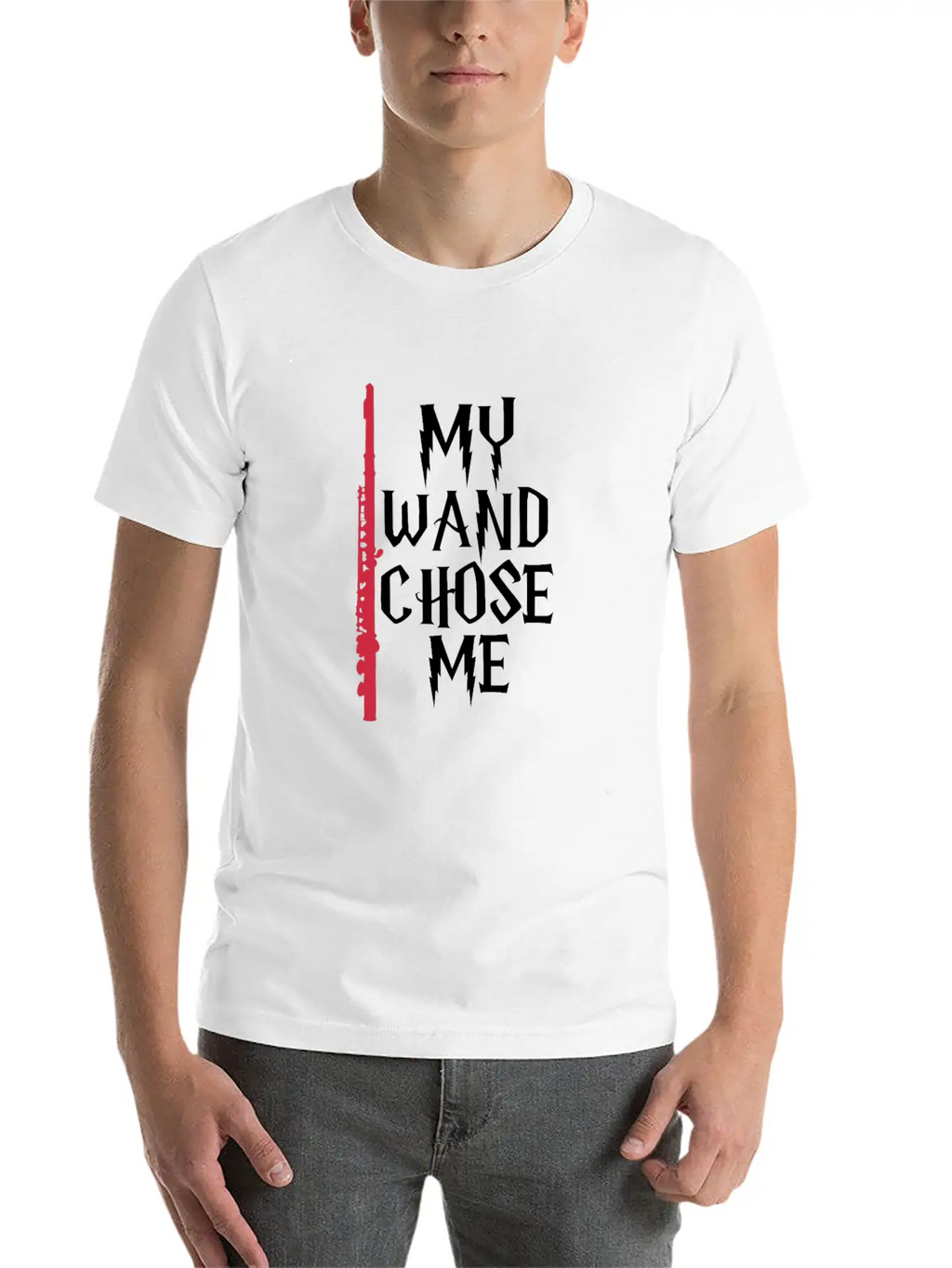 My Wand Chose Me Flute Unisex Casual T-Shirt – Clean Design For Daily Comfort