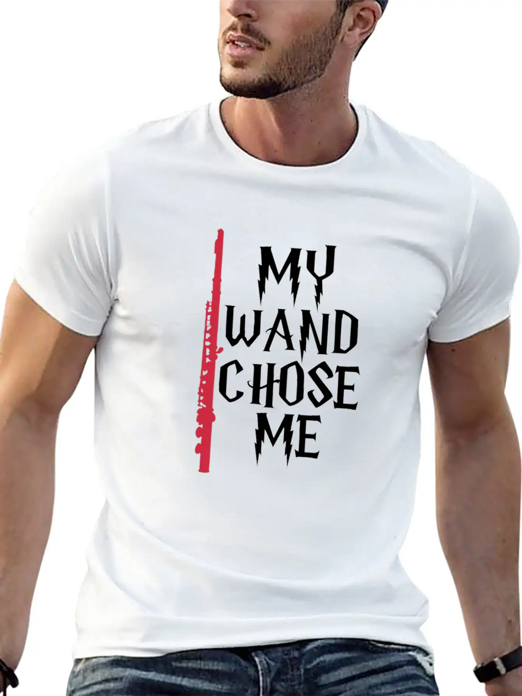 My Wand Chose Me Flute Unisex Casual T-Shirt – Clean Design For Daily Comfort
