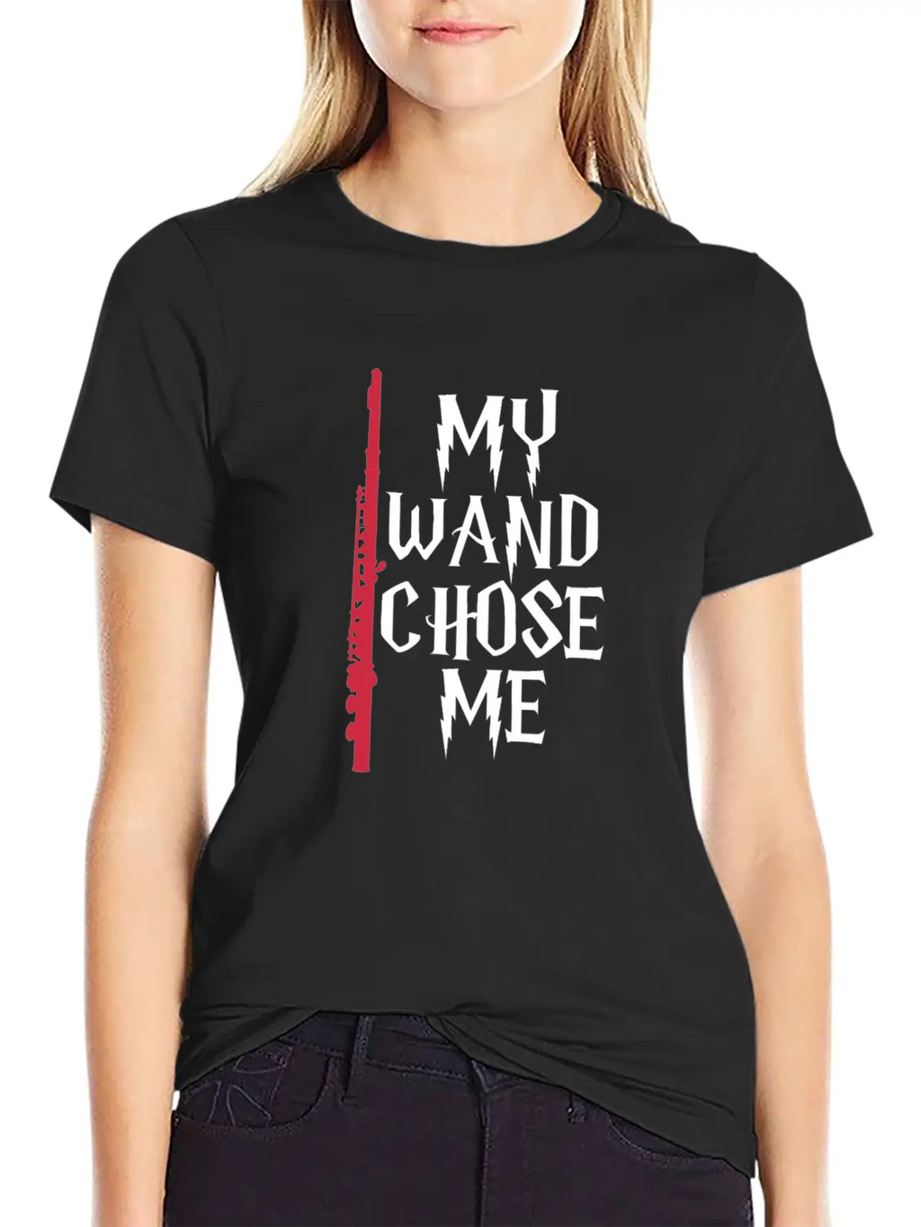 My Wand Chose Me Flute Unisex Casual T-Shirt – Clean Design For Daily Comfort