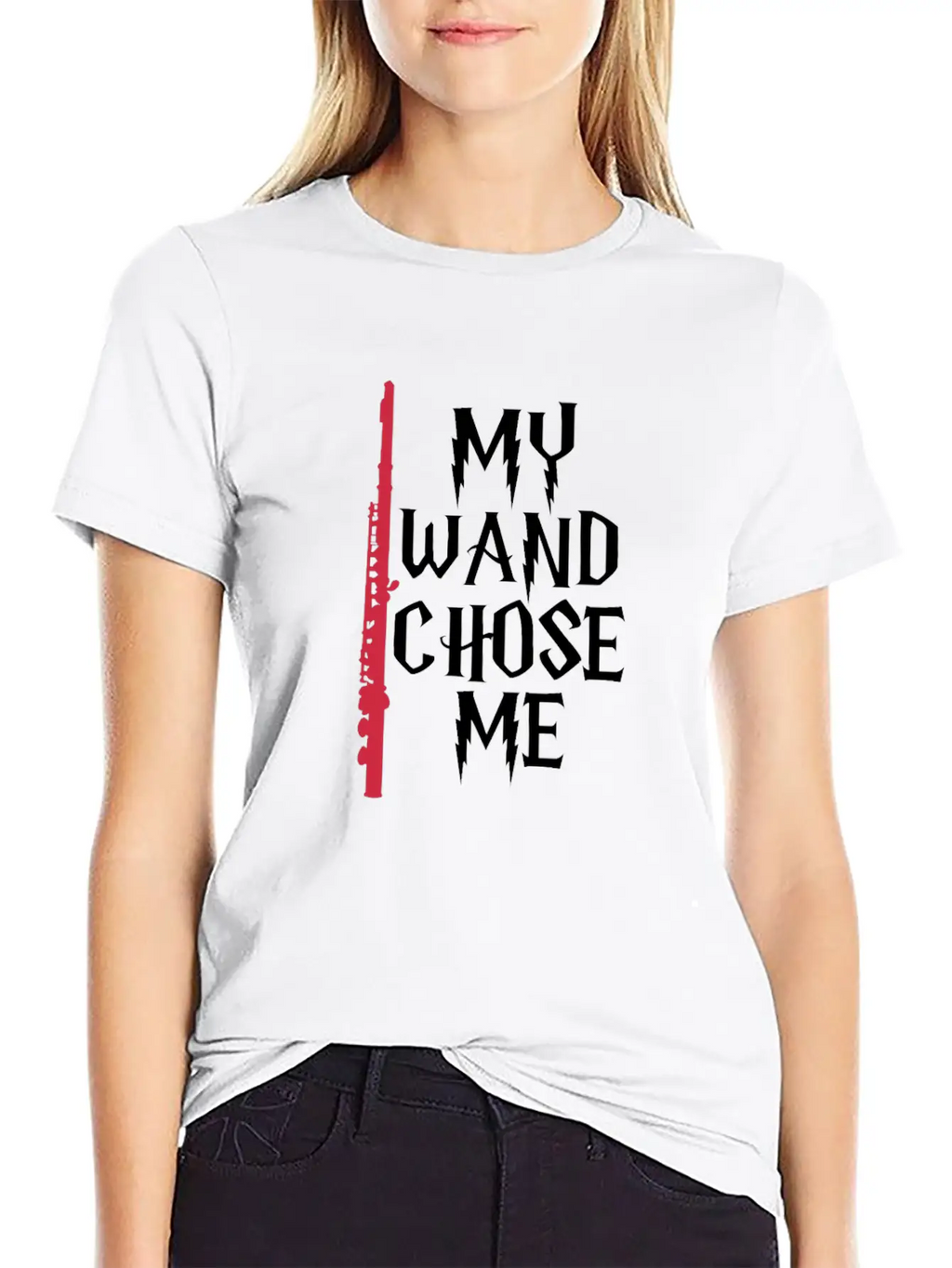 My Wand Chose Me Flute Unisex Casual T-Shirt – Clean Design For Daily Comfort