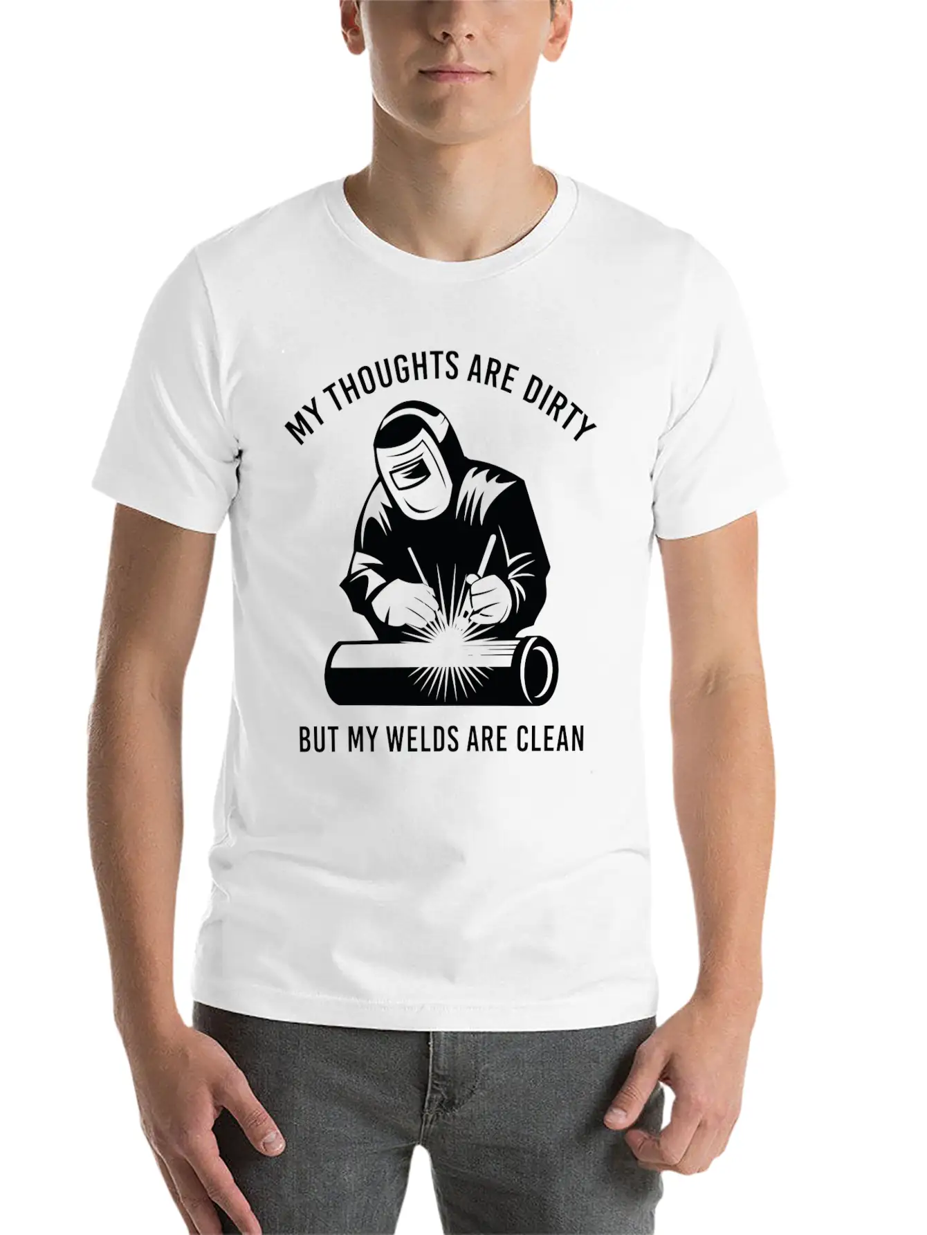 My Welds Are Clean Unisex Short Sleeve Soft Cotton T-Shirt – Casual Everyday Wear
