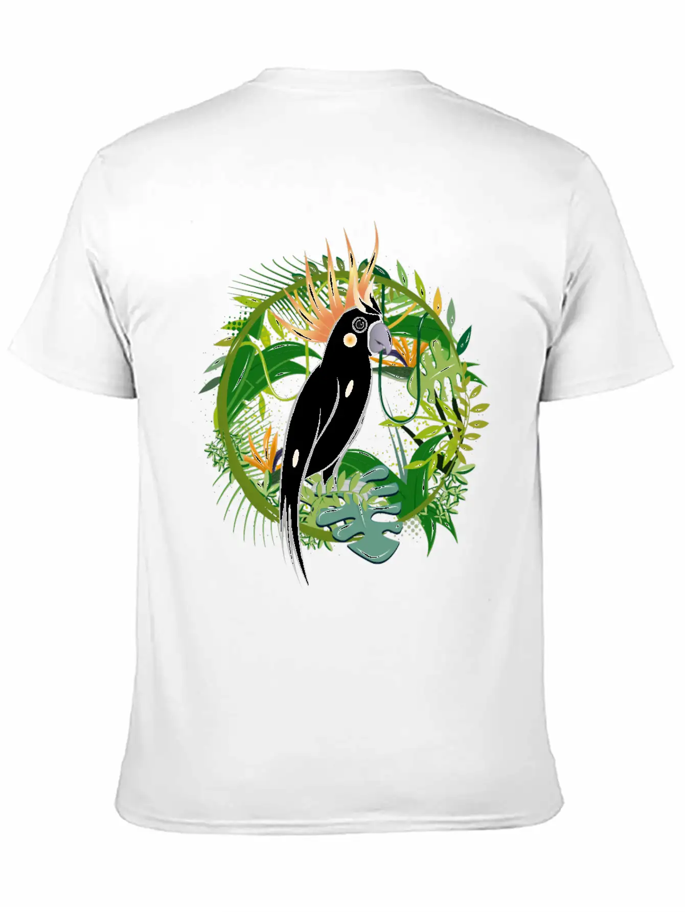 Mysterious Jungle With Cockatoo Bird Essential Cotton Tee For Daily Outfits – Unisex Style