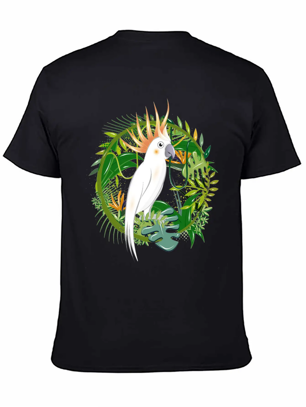 Mysterious Jungle With Cockatoo Bird Essential Cotton Tee For Daily Outfits – Unisex Style