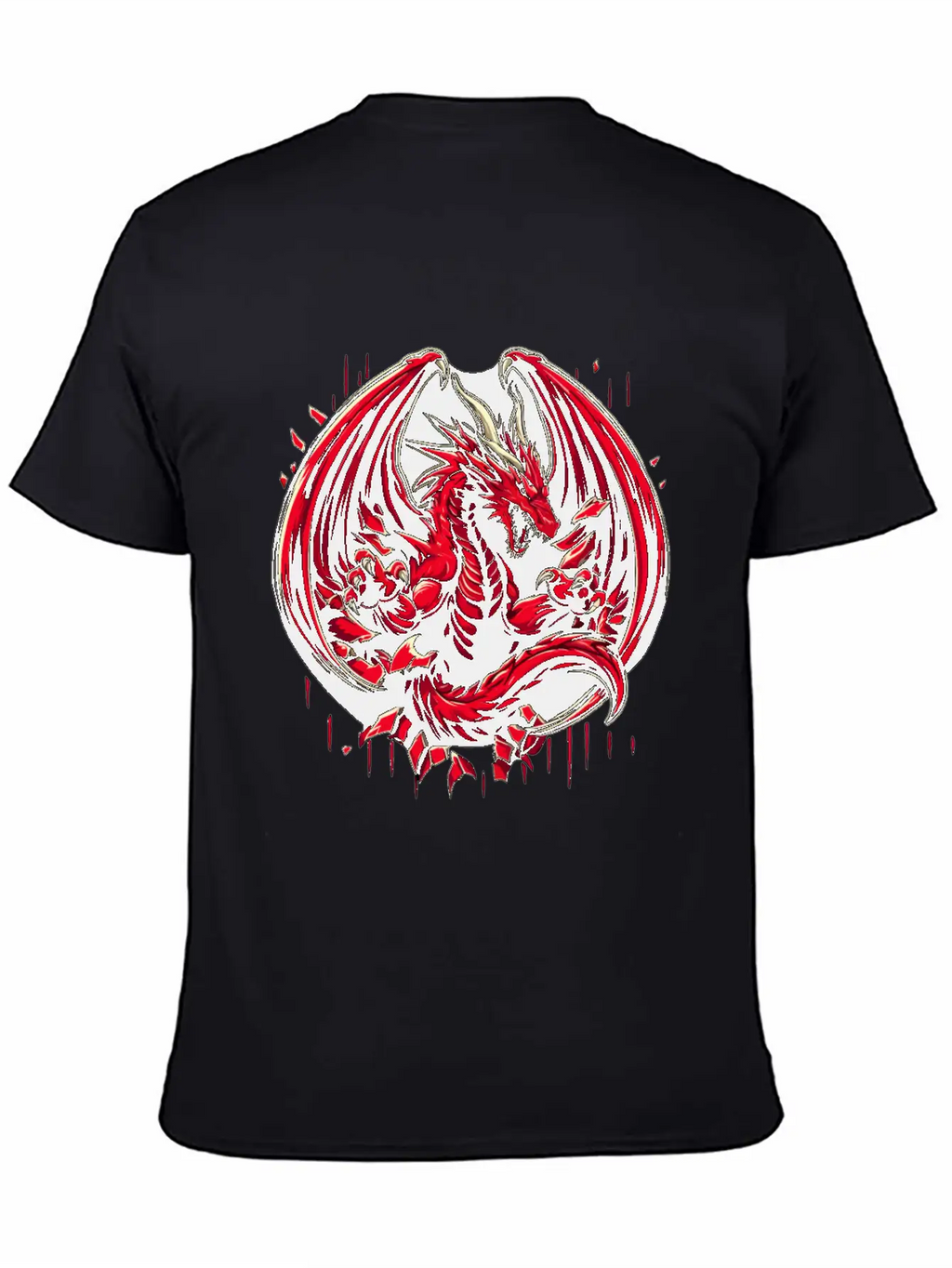Mystery Legendary Red Fire Dragon Mythical 3D Epic Unisex Short Sleeve Soft Cotton T-Shirt – Casual Everyday Wear