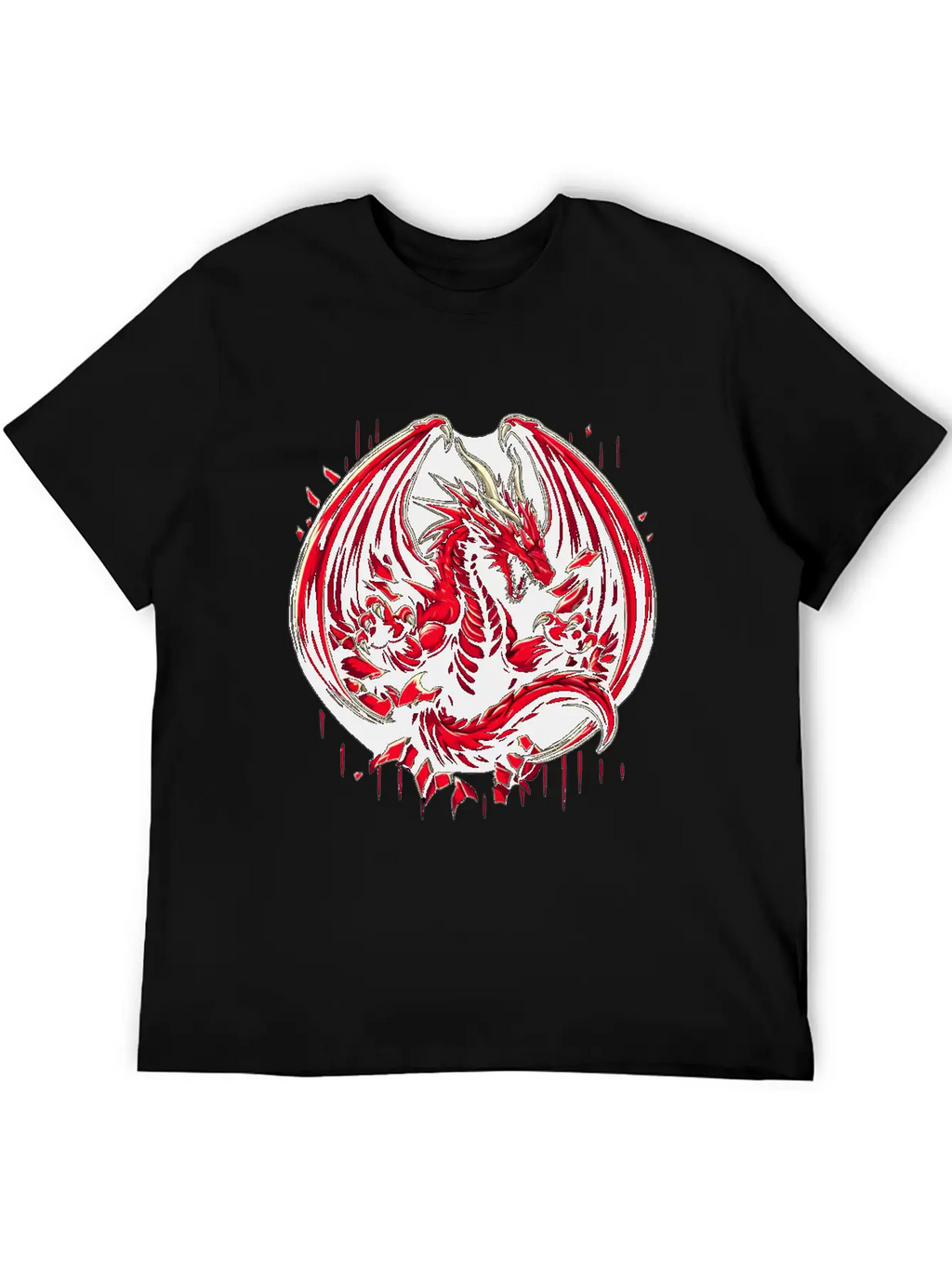 Mystery Legendary Red Fire Dragon Mythical 3D Epic Unisex Short Sleeve Soft Cotton T-Shirt – Casual Everyday Wear