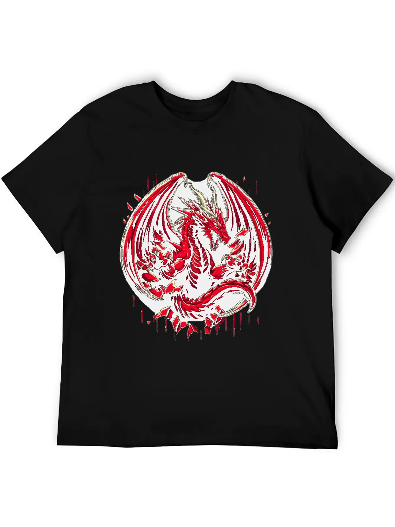 Mystery Legendary Red Fire Dragon Mythical 3D Epic Unisex Short Sleeve Soft Cotton T-Shirt – Casual Everyday Wear