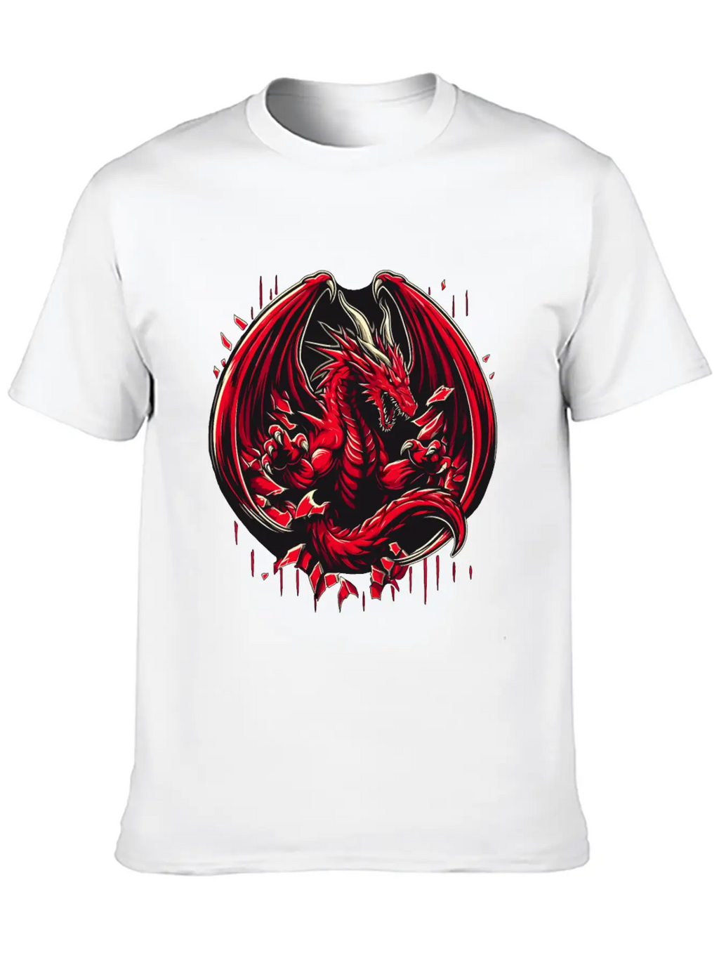 Mystery Legendary Red Fire Dragon Mythical 3D Epic Unisex Short Sleeve Soft Cotton T-Shirt – Casual Everyday Wear