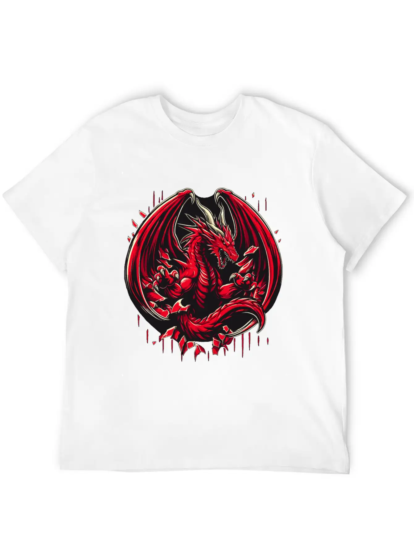Mystery Legendary Red Fire Dragon Mythical 3D Epic Unisex Short Sleeve Soft Cotton T-Shirt – Casual Everyday Wear