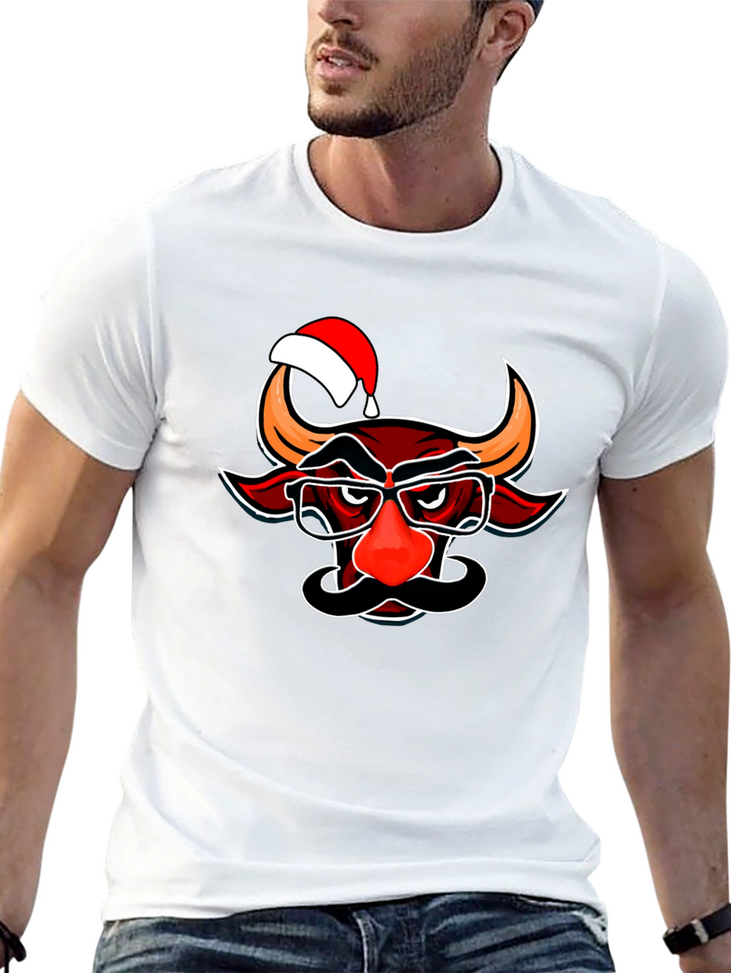 Christmas Bull T-Shirt - Funny Holiday Tee