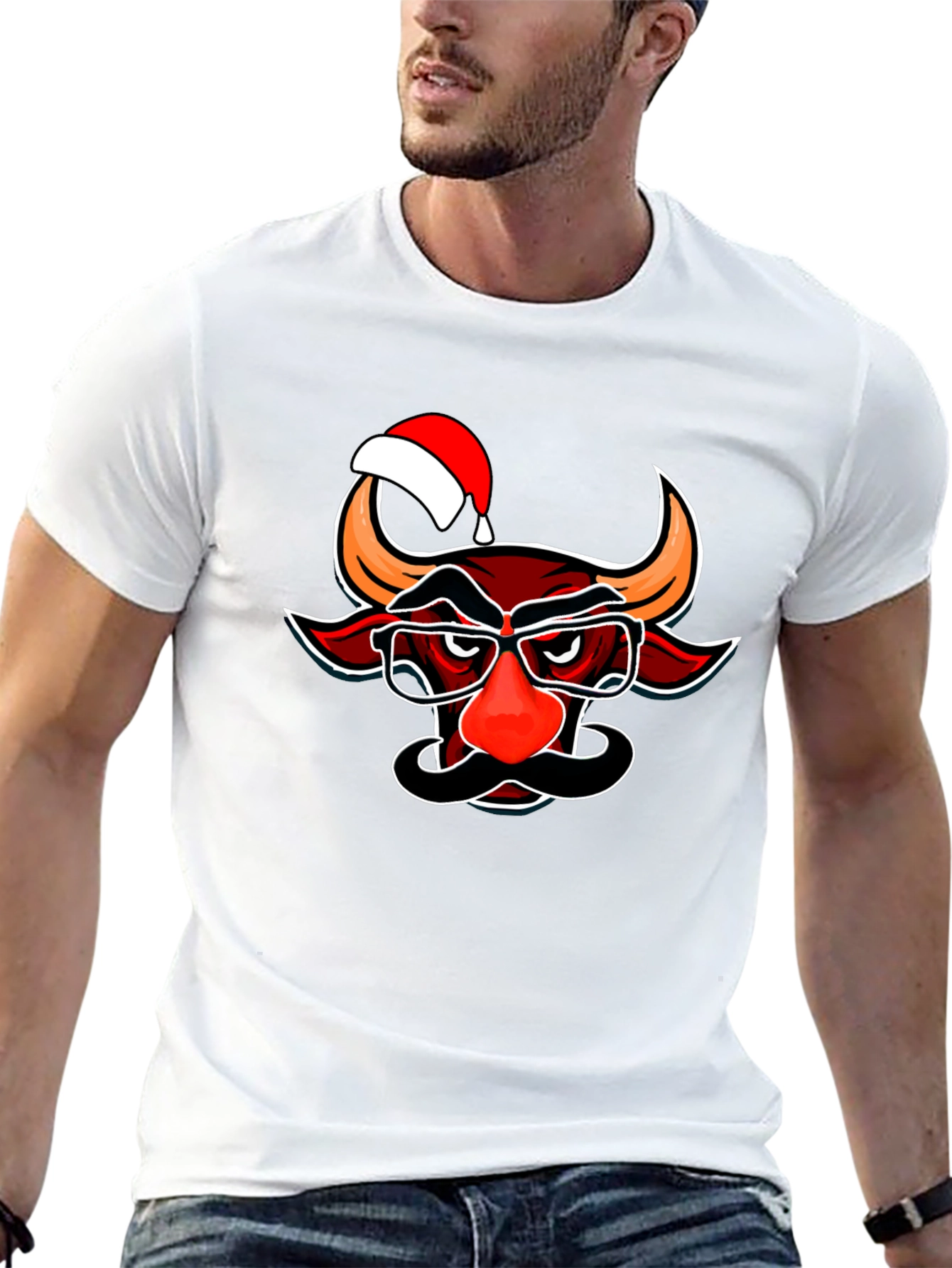 Christmas Bull T-Shirt - Funny Holiday Tee