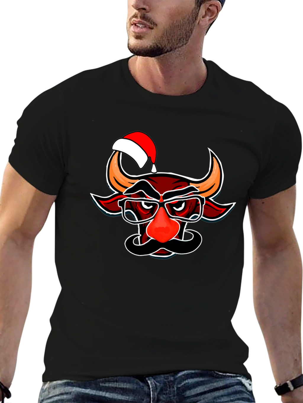 Christmas Bull T-Shirt - Funny Holiday Tee