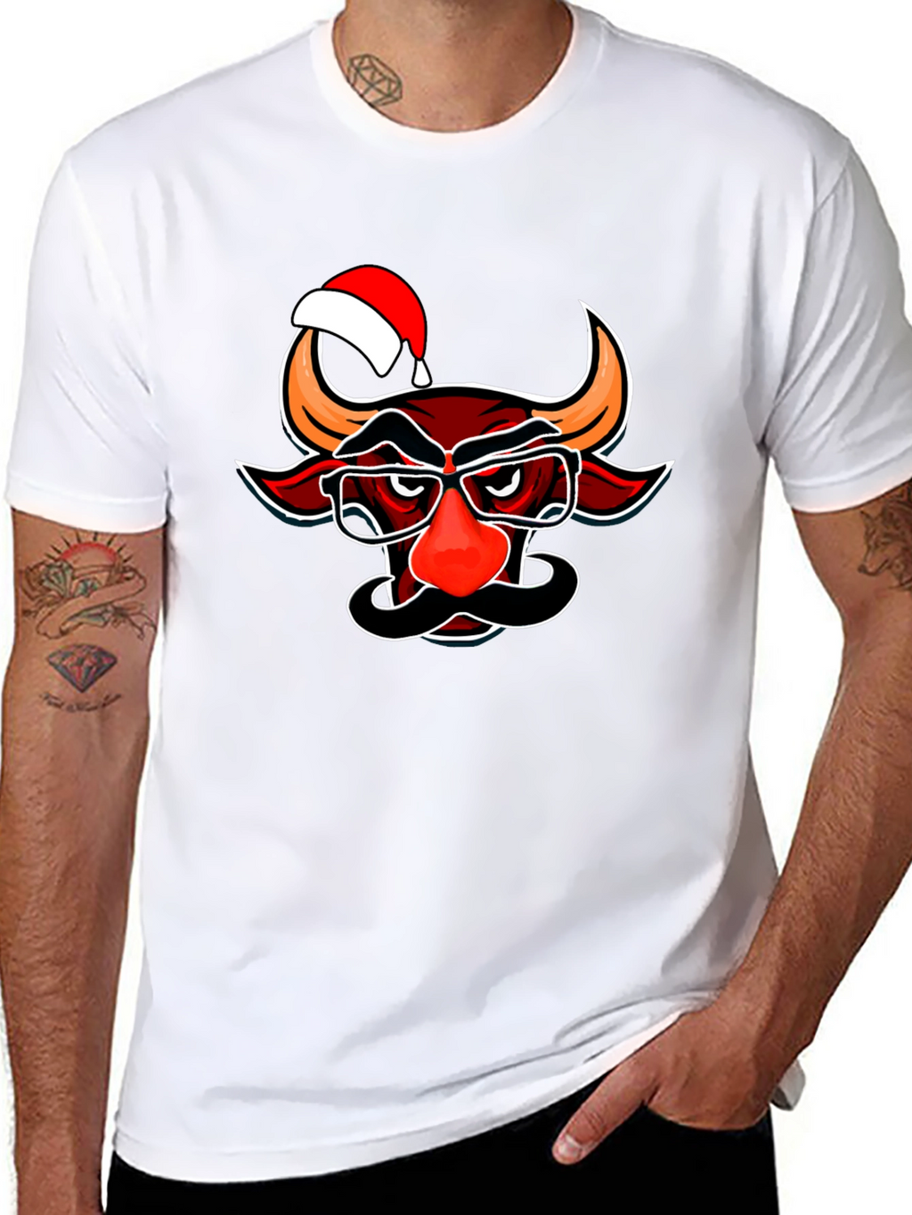 Christmas Bull T-Shirt - Funny Holiday Tee