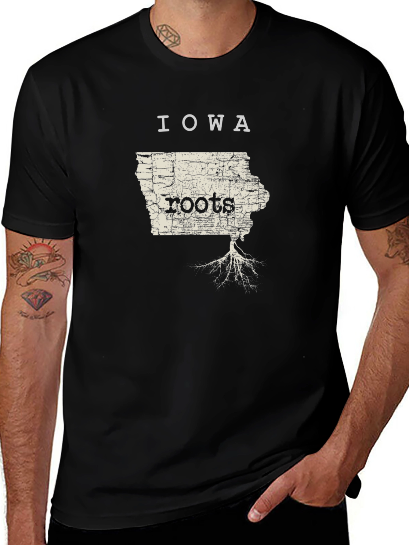 Iowa Roots Black Graphic T-Shirt