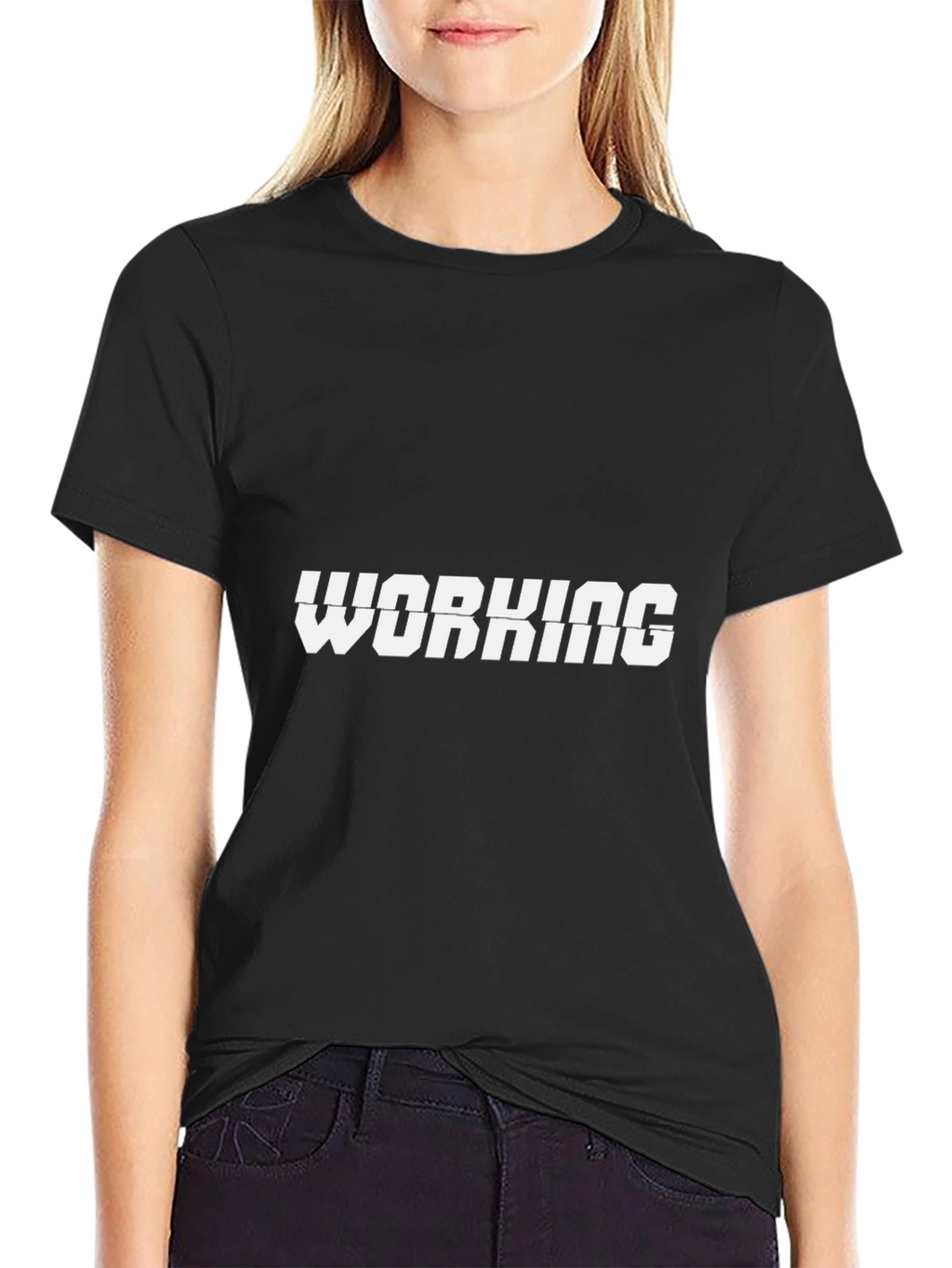 Working Glitch Style Graphic T-Shirt