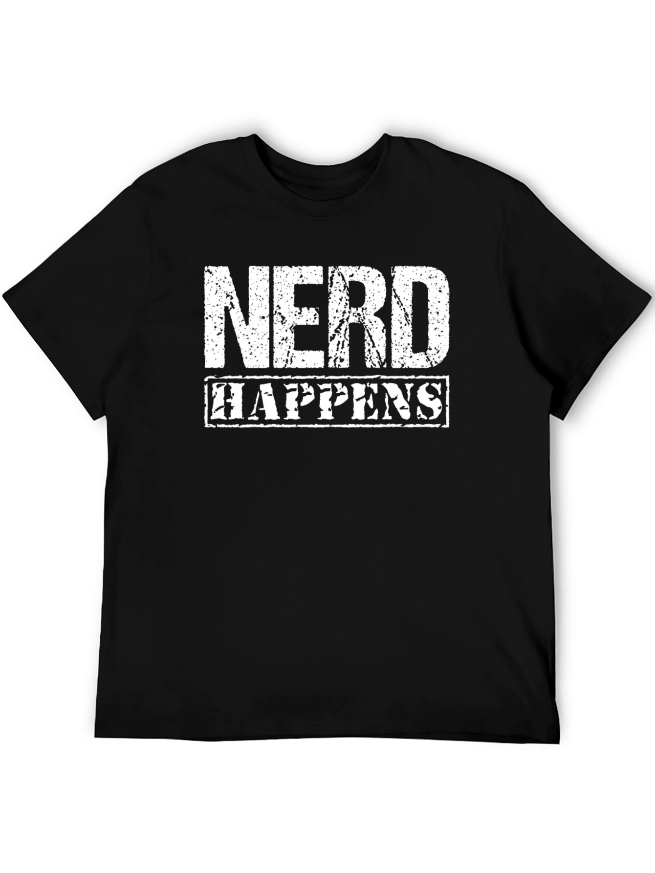 Nerd Happens Graphic Tee - Black Cotton T-Shirt