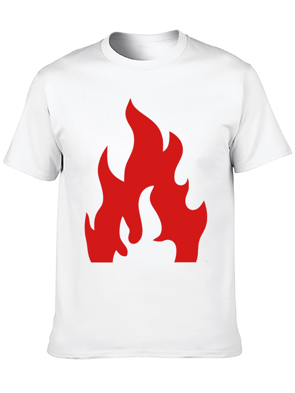 Bold Red Flame Graphic Black T-Shirt
