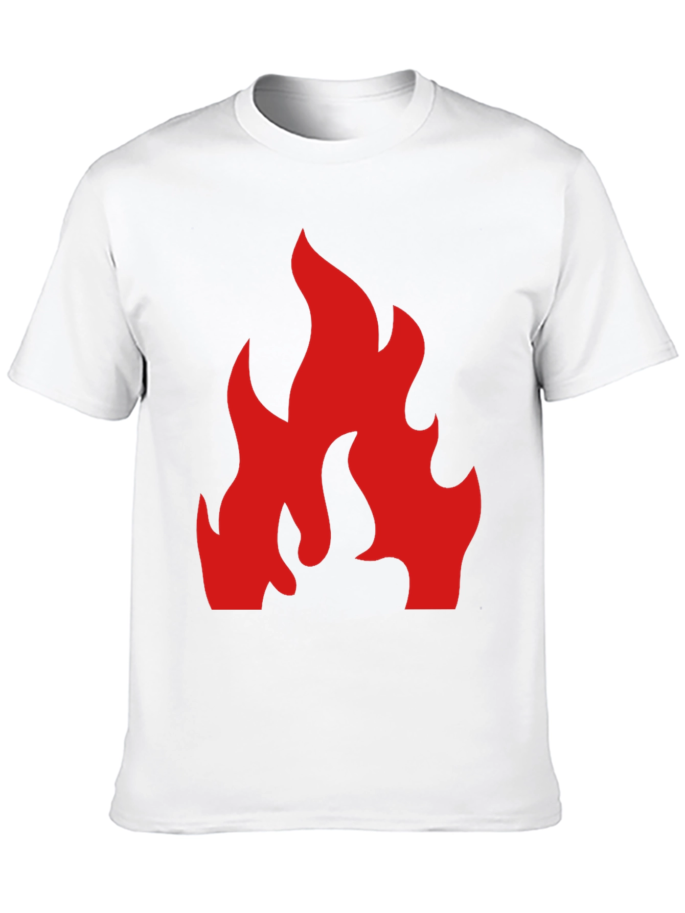 Bold Red Flame Graphic Black T-Shirt