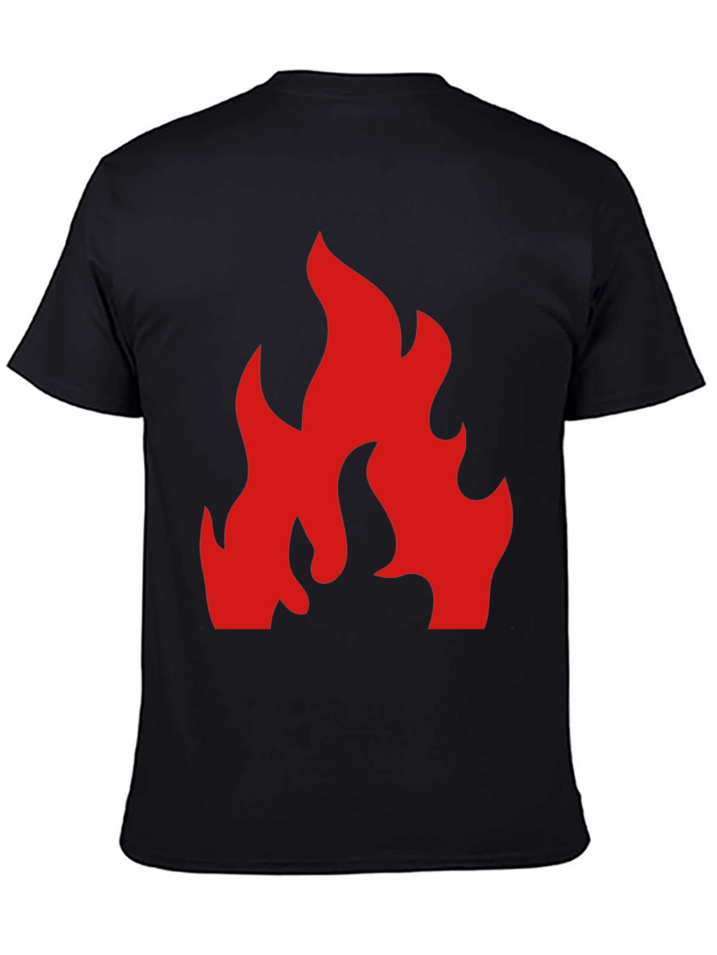 Bold Red Flame Graphic Black T-Shirt