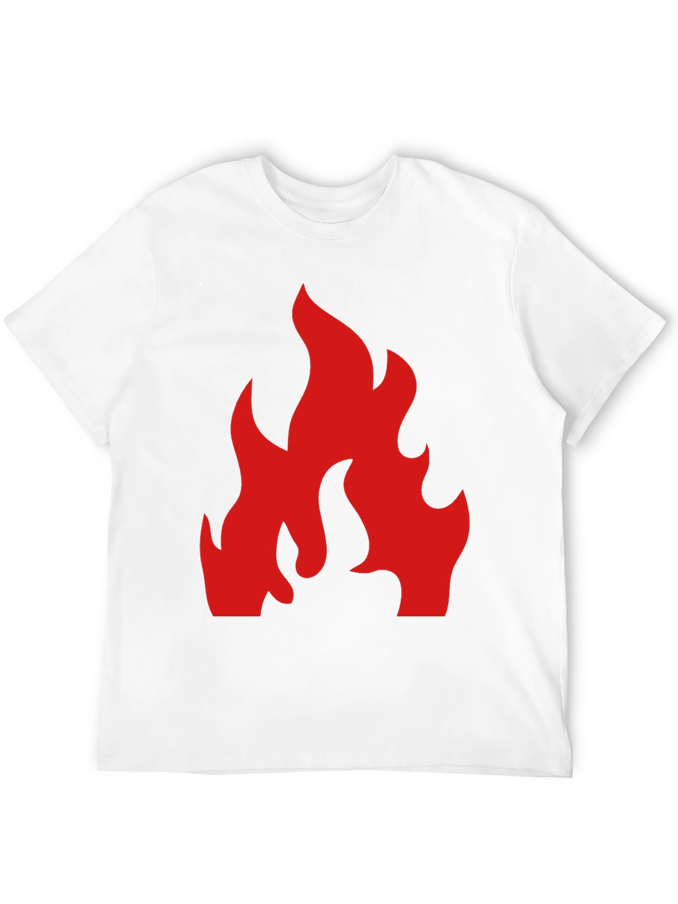 Bold Red Flame Graphic Black T-Shirt
