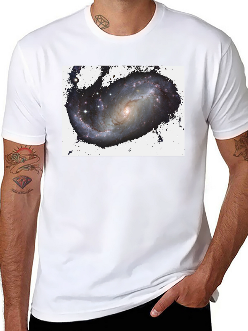 Galaxy Print Black T-Shirt