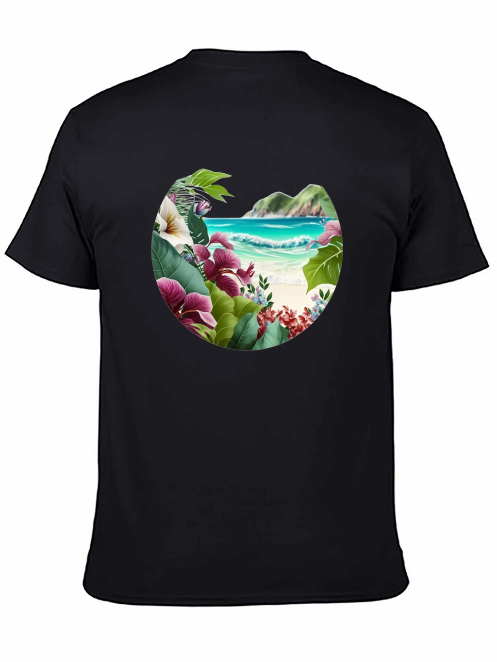 Tropical Island Floral Graphic Mens T-Shirt