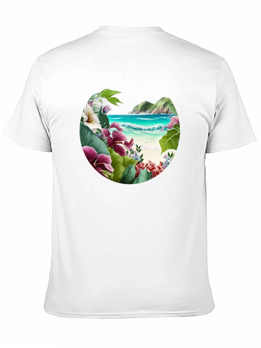 Tropical Island Floral Graphic Mens T-Shirt